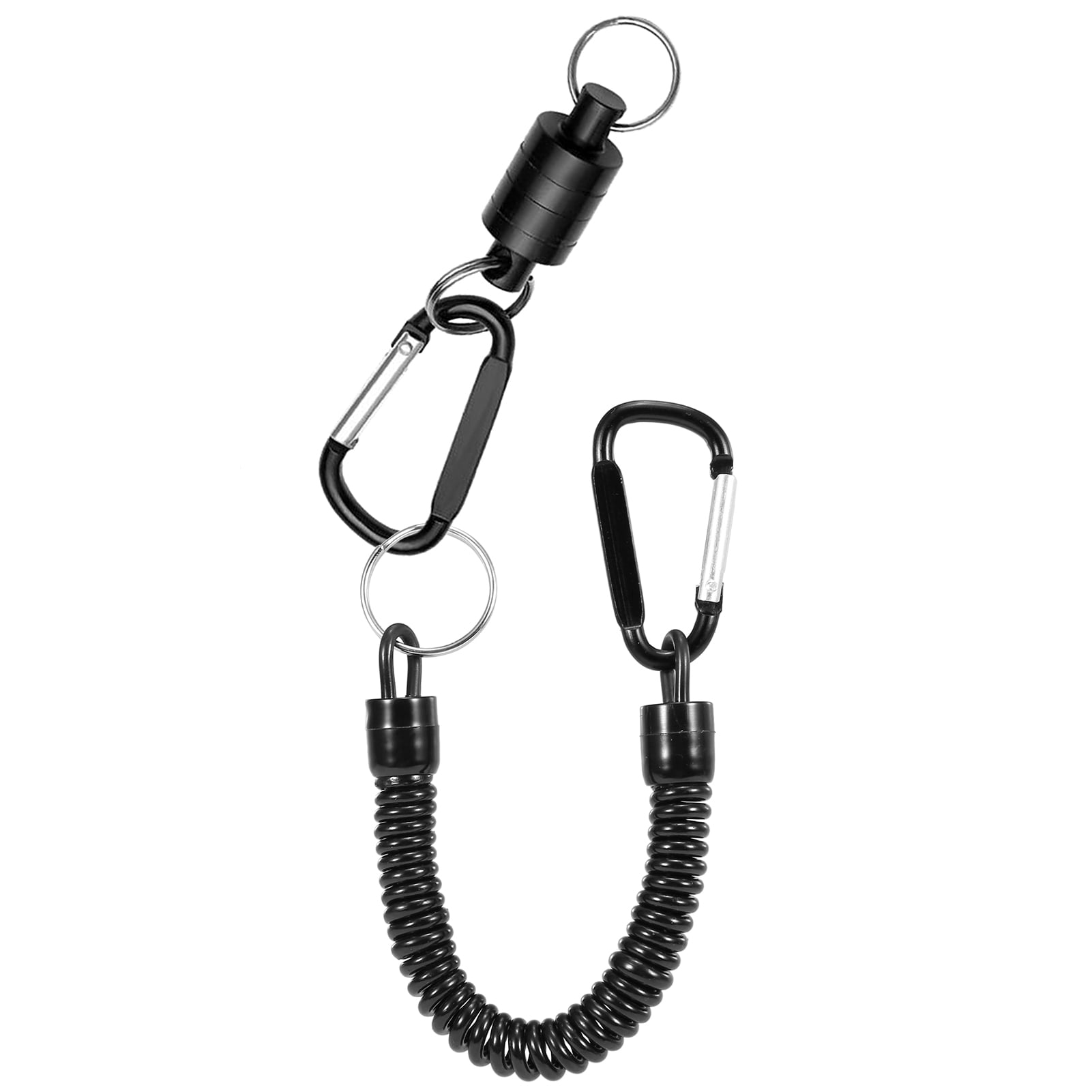 SAMSFX Fishing Strongest Magnetic Net Release Magnet Clip Holder Retractor  with Coiled Lanyard