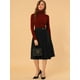 thumbnail image 3 of INSPIRE CHIC Falda plisada de cintura alta hasta la rodilla retro para mujer Negro L, 3 of 6