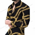 thumbnail image 1 of Camisas hawaianas de manga larga con estampado tridimensional 3D, camisas de solapa, camisas de moda para hombres, blusas de playa geométricas, ropa de lujo para hombres, 1 of 6