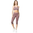 thumbnail image 4 of Women's High Waist Pocket Activewear Leggings, Capri, Smoky Mauve, Capri, M, 4 of 5