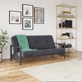 thumbnail image 1 of Harlow Full Metal Arm Futon with 6” Thermobonded High Density Polyester Fill Futon Mattress, 1 of 9
