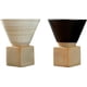 thumbnail image 1 of Zhuge Taza de café de cerámica gruesa con base, taza de porcelana creativa de forma cónica triangular de 200 ml, taza de té de cerámica (blanca y negra), 1 of 5