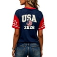 thumbnail image 4 of Domzest 2026 Soccer Cup Fan Jersey for Women Short Sleeve Country Football Shirt USA World Soccer Flag Printed & Soccer Graphic T Shirts Dark Blue 3XL, 4 of 4