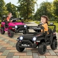 thumbnail image 2 of Costway 12V Kids Ride On Truck with 2*12V Motors Spring Suspension & Remote Control Black, 2 of 10