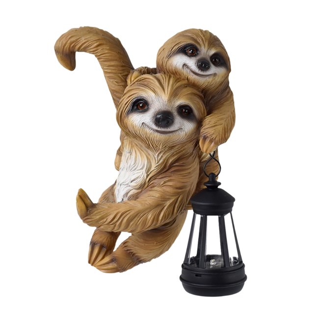 Solar Garden Statue Garden Sloth Statue Outdoor Decoration Sloth Shape Sculpture With Automatic Lighting For Patio Path Family Home Backyard Porch Valentine Inflatable Solar Lights Outdoor 1