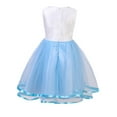 thumbnail image 2 of UKAP Robe d'Été Bébé Col Rond Robe de Soirée Sans Manches Robes Tutu Bloc de Couleur Été Bleu Lac 120, 2 of 3