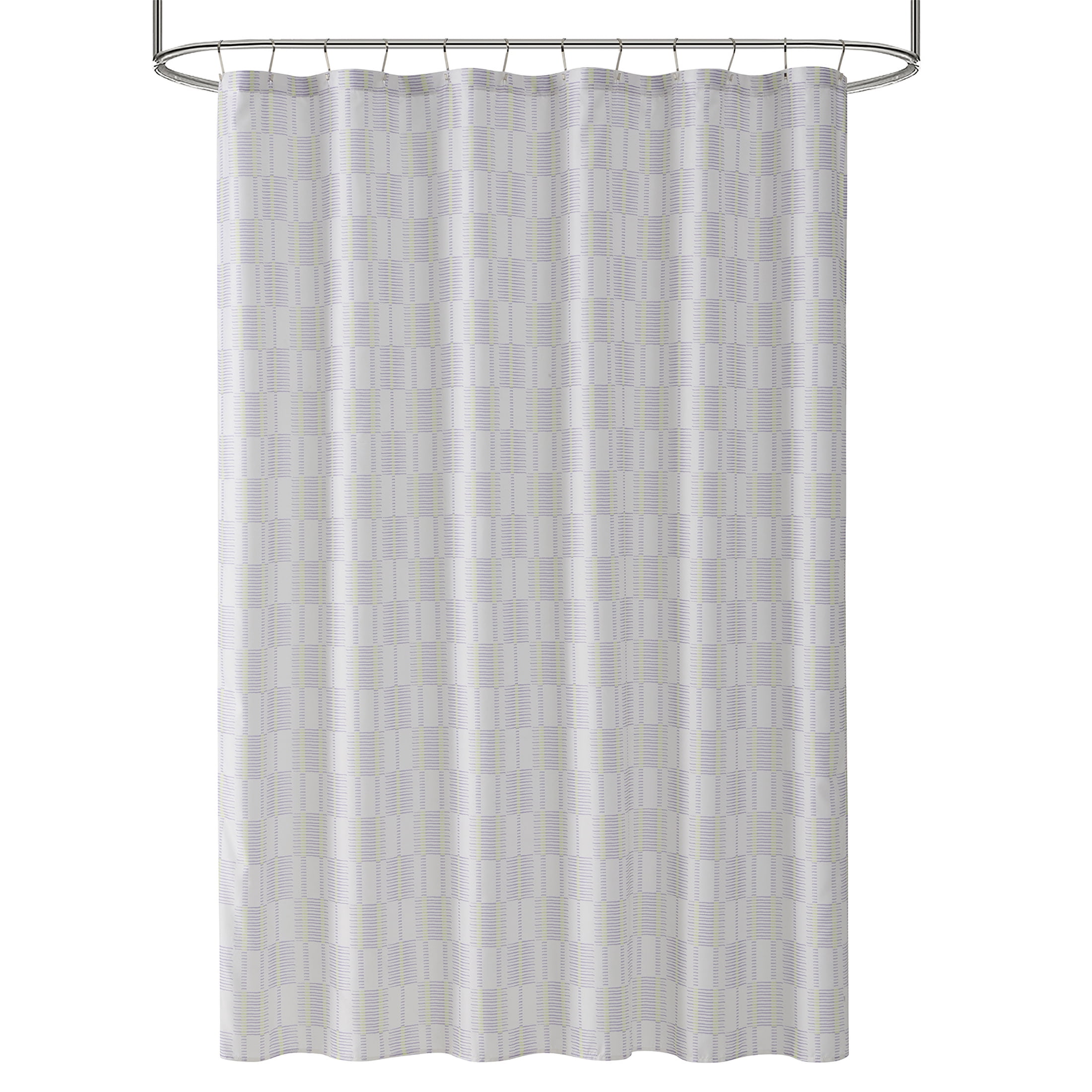 Mainstays Modern Geo 15PC Shower Curtain & Rug Bath Set, 70 x 72, Vanilla Dream
