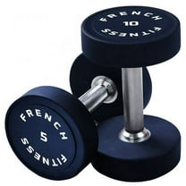 French Fitness Urethane Round Pro Style Dumbbell Set, 5-60 lbs (New)