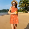 thumbnail image 3 of Pofeuu Orange lightning Print Women's Sleeveless Dress, Loose Fit Summer Dress, Casual Tank Dress for Women, 3 of 7