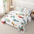 thumbnail image 3 of Erosebridal Cartoon Vintage Plane Quilt King for Boys Men, Cartoon Star Print King Coverlet Set, 3pcs, 3 of 7