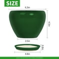 thumbnail image 2 of 6 Inch Plant Pots- Ceramic Planter Pot with Drainage Hole and Saucer, Round Flower Pot for Indoor Outdoor Succulent, Snake Plants and Cactus, Green, 2 of 5