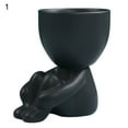 thumbnail image 2 of Cheers.US Ceramic People Planters Pot Succulent Cactus Head Flower Pot Creative Sculpture Mini Flower Vase Top Table Display Planters for Air Plants and Other Mini Plants for Home Tabletop, 2 of 7
