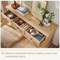 thumbnail image 4 of OKD 7 Drawers Dresser for Bedroom, Farmhouse Wooden Wide Chest of Drawers, Closet Clothes Storage Organizer for Bedroom, Living Room, Natural Oak, 4 of 5