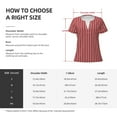 thumbnail image 4 of Goofa Stripes Red White Pattern Womens Deep V Neck Low Cut Tops Casual Summer Short Sleeve Ribbed Knit T-Shirts-X-Large, 4 of 5