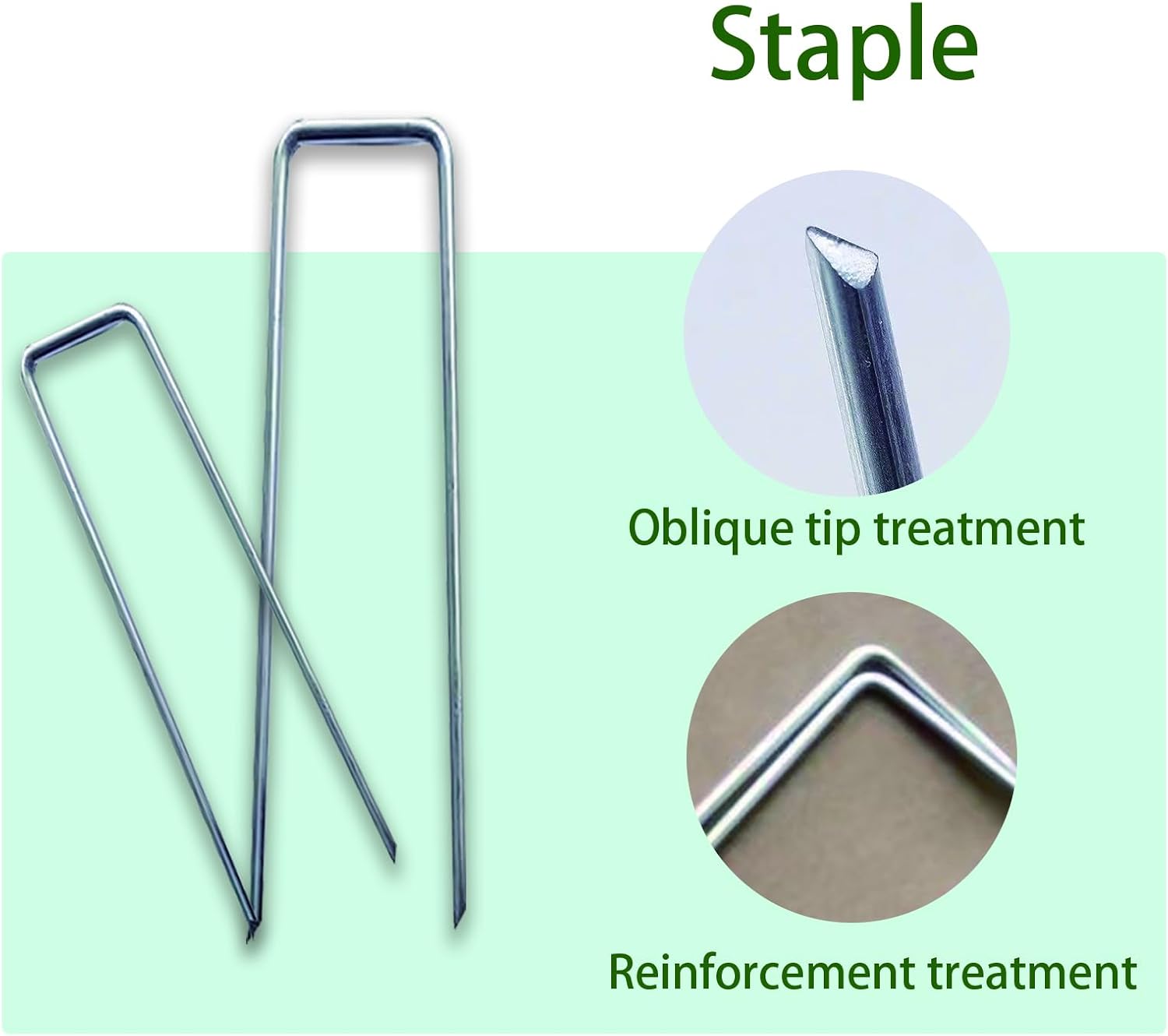 HRTGFD-6 Inch Galvanized Steel Landscape Stakes - 50 Pack Heavy Duty U-Shaped Garden Stakes | Rust-Resistant Ground Anchors for Tent Windproof, Landscape Fabric, Lawn Camping, Outdoor DIY Projects