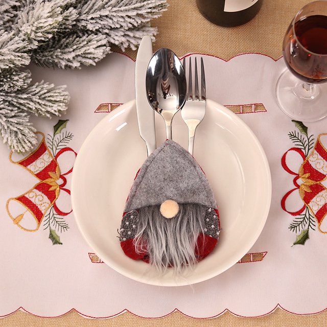 2023 de vajilla de Santa Claus, suministros para reuniones familiares, decoración navideña (solo bolsa, marca mall brandmall