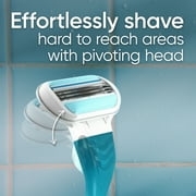 Venus Smooth Razor for Women, 3 Blades, Manual Razor, Handle and 6 Razor Blade Refills, Blue
