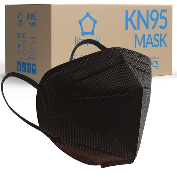 Mascarilla Respiratoria Lamdown KN95 Paquete de 50 Unidades Negra 5 Capas