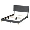 thumbnail image 4 of Baxton Studio Abberton Modern and Contemporary Grey Velvet and Gold Metal Queen Size Panel Bed, 4 of 9