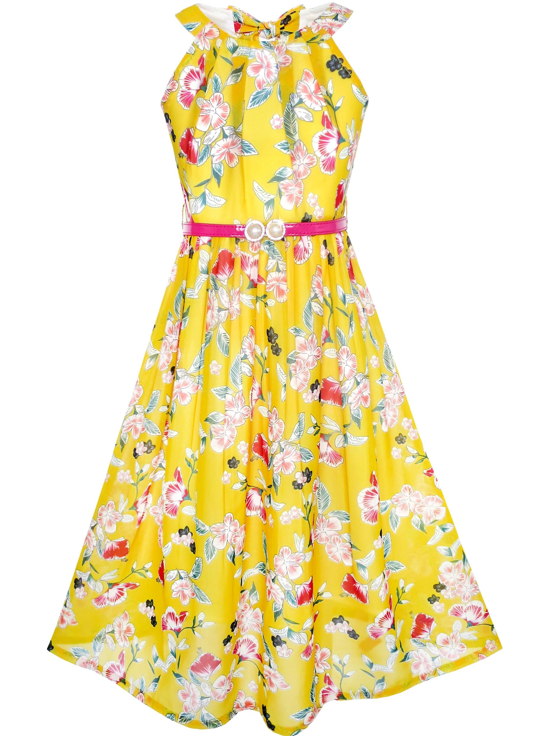 walmart yellow floral dress