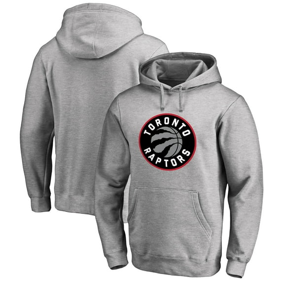 Men's Heather Gray Toronto Raptors Primary Logo Pullover Hoodie