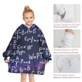 thumbnail image 6 of Math Equations Chemistry Symbols Black Pattern Blanket Hoodies for Kids 6-13YR Oversize Wearable Blanket Hoodies for Boys Girls Teens, 6 of 7