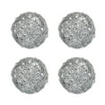 thumbnail image 1 of Unique Bargains 4 Pcs Wicker Rattan Balls 3.9 Inch Rattan Decorative Balls for Vase Fillers Craft Home Decor Silver, 1 of 5