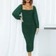 thumbnail image 4 of Vestido largo de manga farol para mujer, elegante vestido de fiesta de cóctel Kuymtek Verde T S para Mujer, 4 of 7