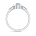 thumbnail image 2 of ANGARA Natural Vintage Style Round 1 ct Blue Sapphire Ring with Diamond Trio in 14K White Gold for Women (Size-6mm) | September Birthstone, Anniversary, Jewelry Gift for Women | Natural Sapphire Ring, 2 of 9