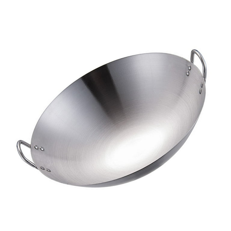 Chinese Stir Fry Pan Stainless Steel Deep Frying Pan Heating Pot