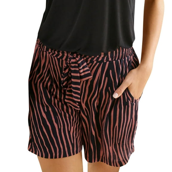 xingwang Clearance Plus Size Shorts for Women High Waisted,Women High Waisted Wide Leg Pants Fashion Drawstring Elastic Trousers Comfy Straight Leg Shot Pants With Pockets Brown L