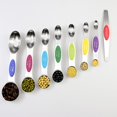 thumbnail image 1 of Juego de cucharas medidoras magnéticas Cucharas de salsa de acero inoxidable Cabe en tarros de especias Es una herramienta de medición de aceite, sal, salsa y vinagre (un juego de 8 piezas LingWen 8390615531948, 1 of 1