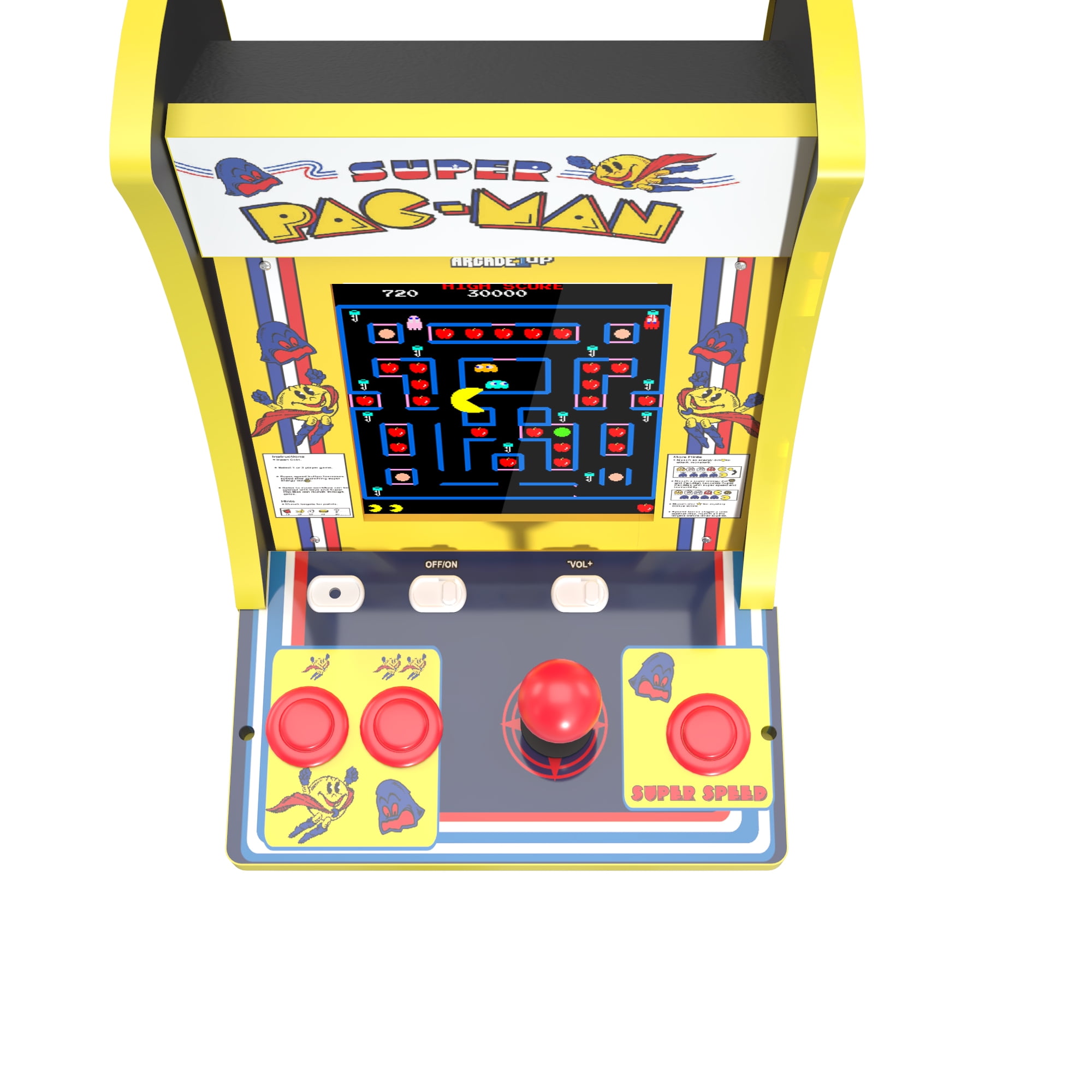  ARCADE 1UP 4-Game Micro Player Mini Arcade Machine: Super  Pac-Man Video Game – Fully Playable Electronic Games - Color Display –  Speaker – Volume Button : Toys & Games