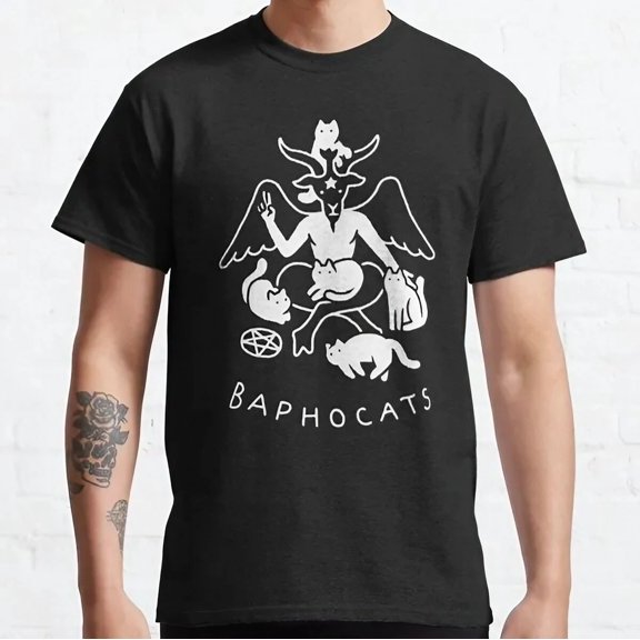 NWT Baphocats Animals Cat Goth Cool Unisex T-Shirt