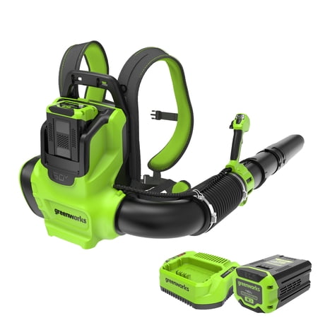 Greenworks 730 CFM 185 MPH Backpack Blower with 4.0 Ah Battery and 3 Amp Charger 2429602