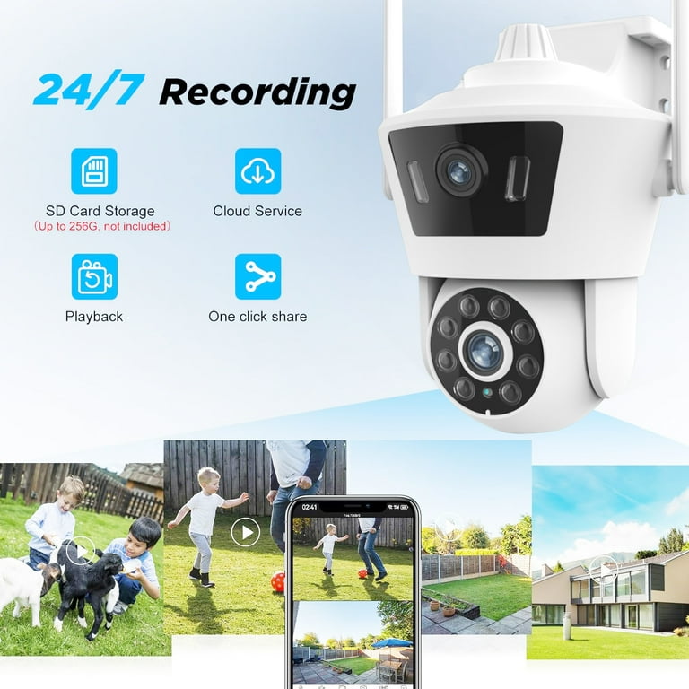 ANRAN Dual Lens Outdoor Security Camera, 6MP WiFi PTZ, Auto