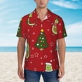thumbnail image 2 of Disketp Hawaiian Shirts For Men,Avocado Christmas Print Mens Casual Short Sleeve Button Down Shirts Beach Shirt, 2 of 7