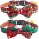 thumbnail image 1 of Paquete de 2 collares para perros con copos de nieve navideños, collares ajustables con pajarita y cascabeles para mascotas pequeñas, medianas y grandes, rojo y verde, 1 of 6