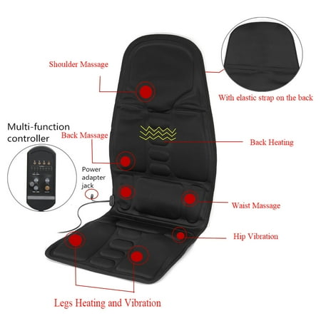 Portable Electric Massager 8 Mode 3 Intensity Car/Home Chair Seat Cushion Full Body Electric Vibration Heat Kneading Rolling Vibration Massager