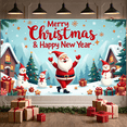 thumbnail image 2 of Festive Design Happy Christmas Greeting Banner Decorative Elements Holiday Theme New Year Celebration for Holiday Party Indoor Decoration Family Gathering, 2 of 9