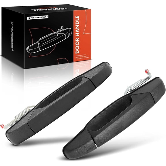 A-Premium Outside Exterior Door Handles Compatible with 2007 2008 2009 2010 2011 2012 2013 2014 Chevy Silverado 1500 Tahoe Suburban Avalanche & GMC Sierra Yukon Textured Black 2-PC Set Rear Side