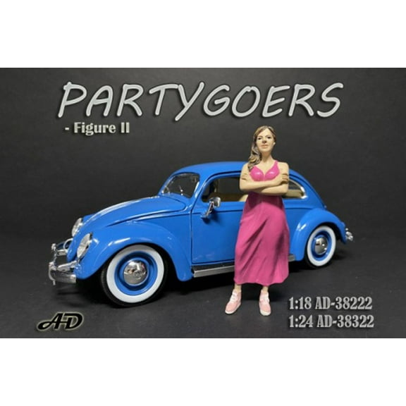 Partygoers Figure II, Pink - American Diorama 38322 - 1/24 scale Figurine - Diorama Accessory
