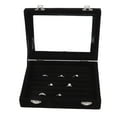 thumbnail image 4 of Ring Box Storage Box, 7 Compartment Jewelry Display Case, Velvet Ring Storage Box With Clear Lid For Rings, Earrings And Cufflinks, 4 of 8