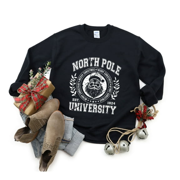 North Pole University Distressed | Sweatshirt