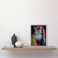 thumbnail image 2 of Rainbow Striped Zebra Colourful Vibrant Bold Psychedelic Neon Impact Artwork Framed Wall Art Print A4, 2 of 5