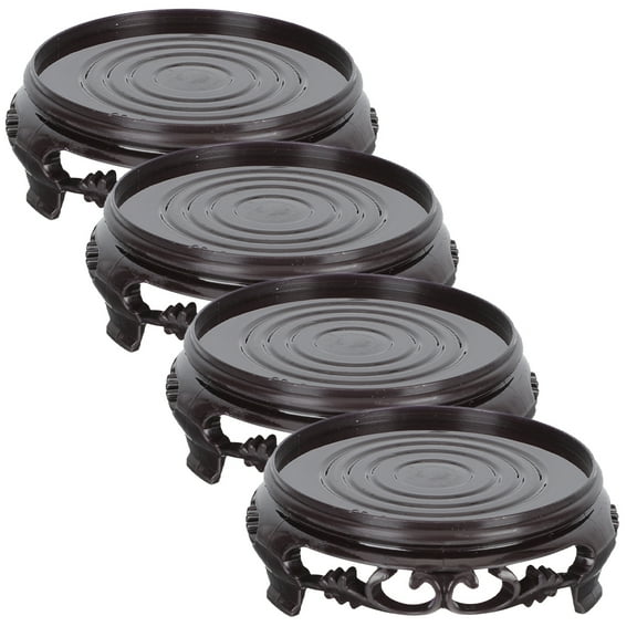 Hemobllo 4pcs Plastic Plants Stand Assorted Color Round Vase Holder Indoor Garden