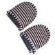 thumbnail image 3 of Zapatilla antideslizante de algodón suave para interiores, reutilizable, portátil, de viaje (rayas de café para mujer), 3 of 5