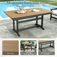 thumbnail image 4 of Sophia&William Patio Outdoor HDPE Dining Table Wood-grain Table Furniture Set, 4 of 6