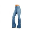 thumbnail image 2 of Jack David Women's Juniors 70s Trendy Flared Fitted Bell Bottom Denim Jeans, 2 of 4