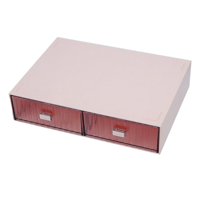 Organizador de cajones de escritorio, cajones de almacenamiento apilables, organizadores de escritorio de ABS para oficina, escuela, hogar, 2 cajones, 23*16,5*5 cm